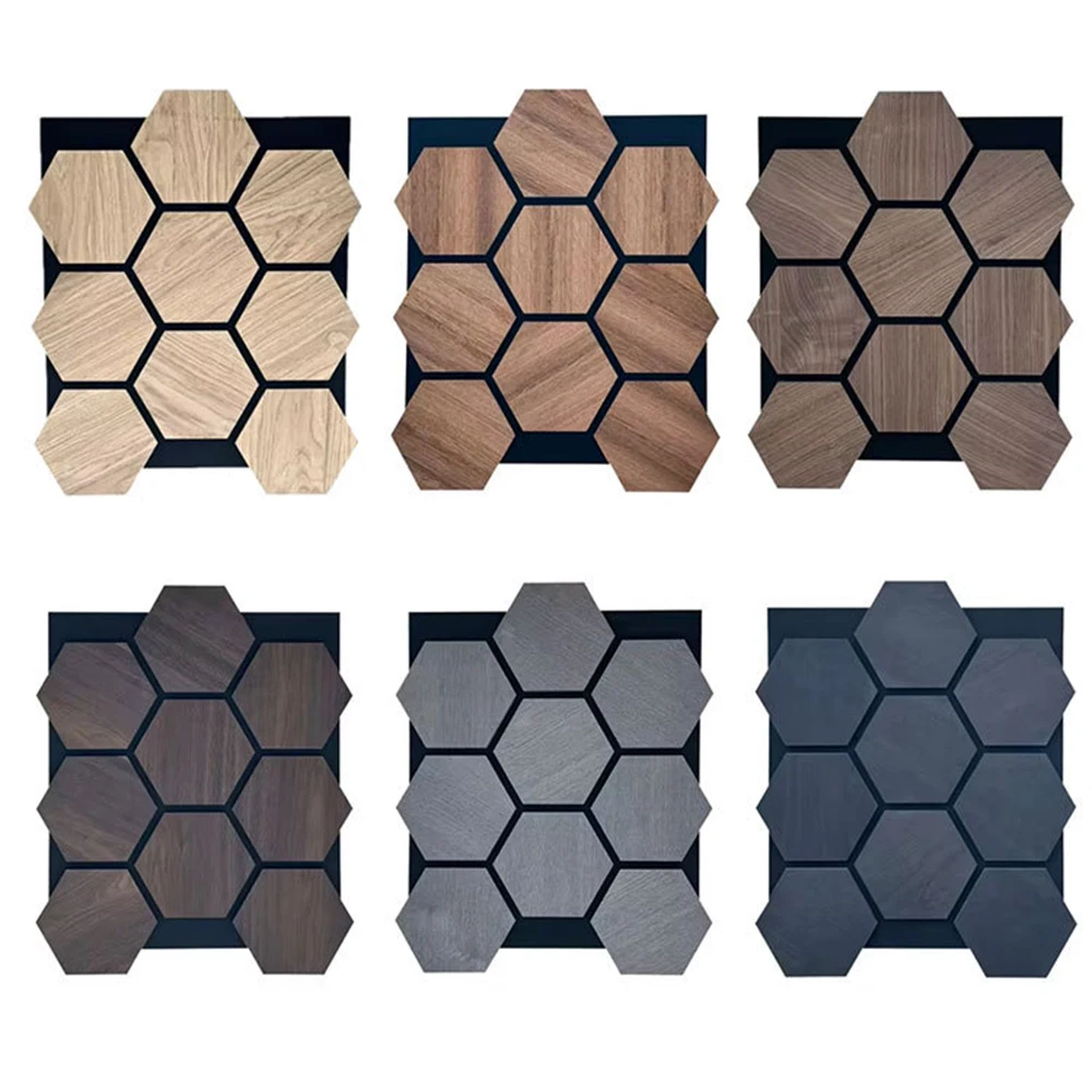 Wholesale soundproof wall panels MDF PET AKU wood slatted Wall And Ceiling  indoor 3D irregular shape decoration acoustic panels