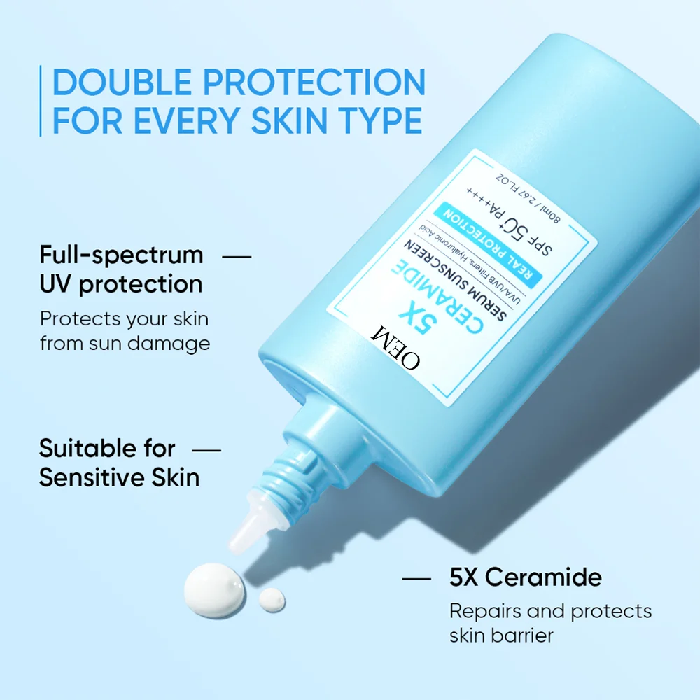 OEM Sunscreen 5X Ceramide Serum Sunscreen Stick SPF50 PA++++ Skincare Sunblock Skin Barrier