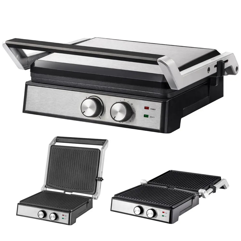 750W 1000W Electric Grill Griddle Sandwich toaster Maker Customizable Electric Panini Press Grill