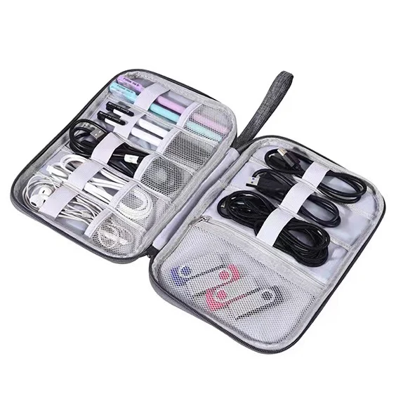 Custom cationic waterproof matte multifunctional digital bag travel portable earphone data cable storage bag