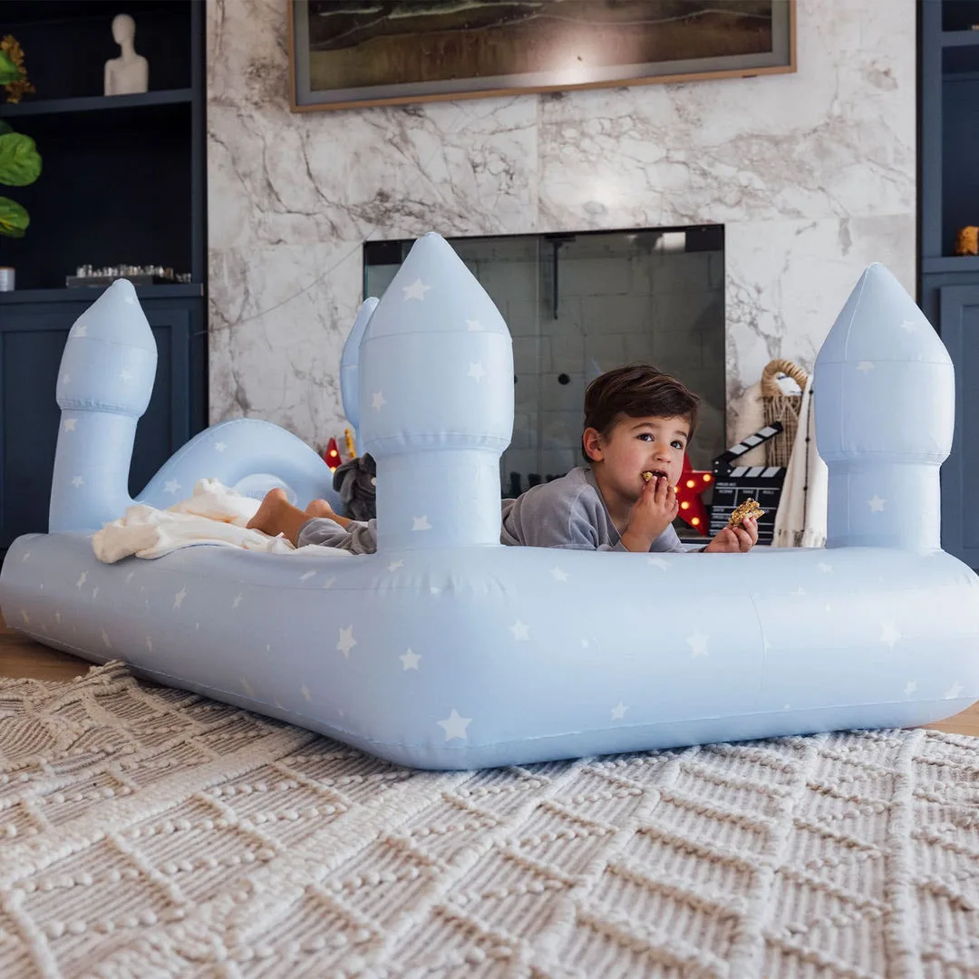 Blue Castle Inflatable Bed Kindergarten Bedroom Sleeping Inflatable Mattress With Cushion Function