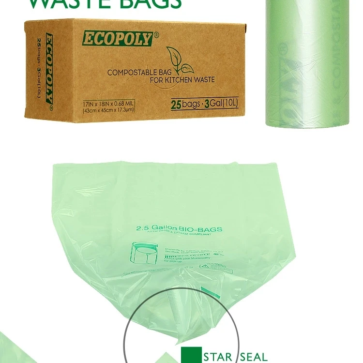 Eco-Friendly Garbage Bags Trash Compostable Biodegradable Packaging Bag With Cheap Price Low MOQ