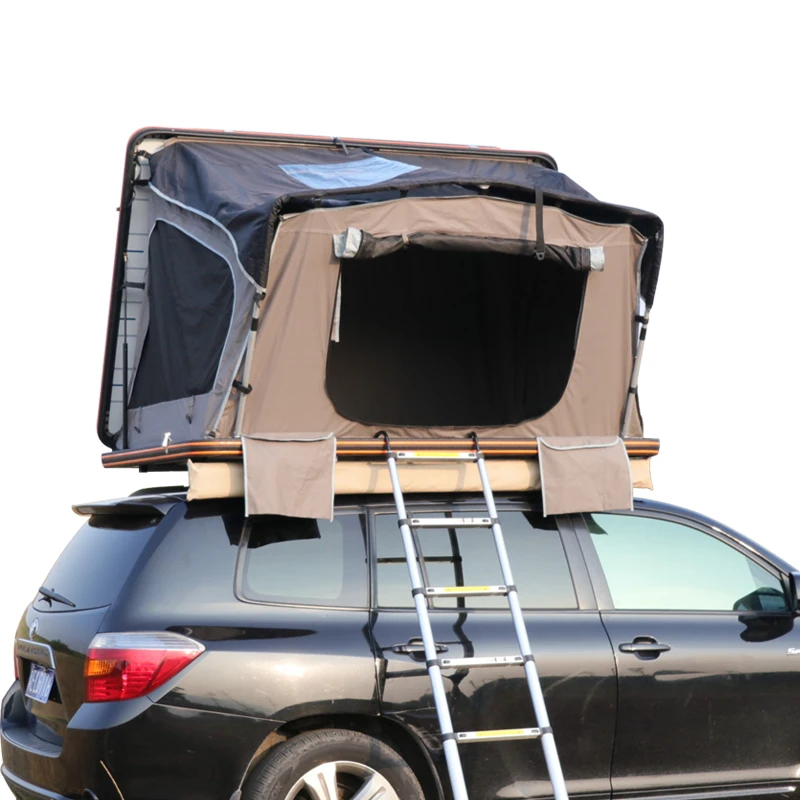 JFC-1002 Hot sale Large space 3-4 person Outdoor Adventure Camping  4X4 Folding Roof Top Tent Hard Shell Roof Top Tent
