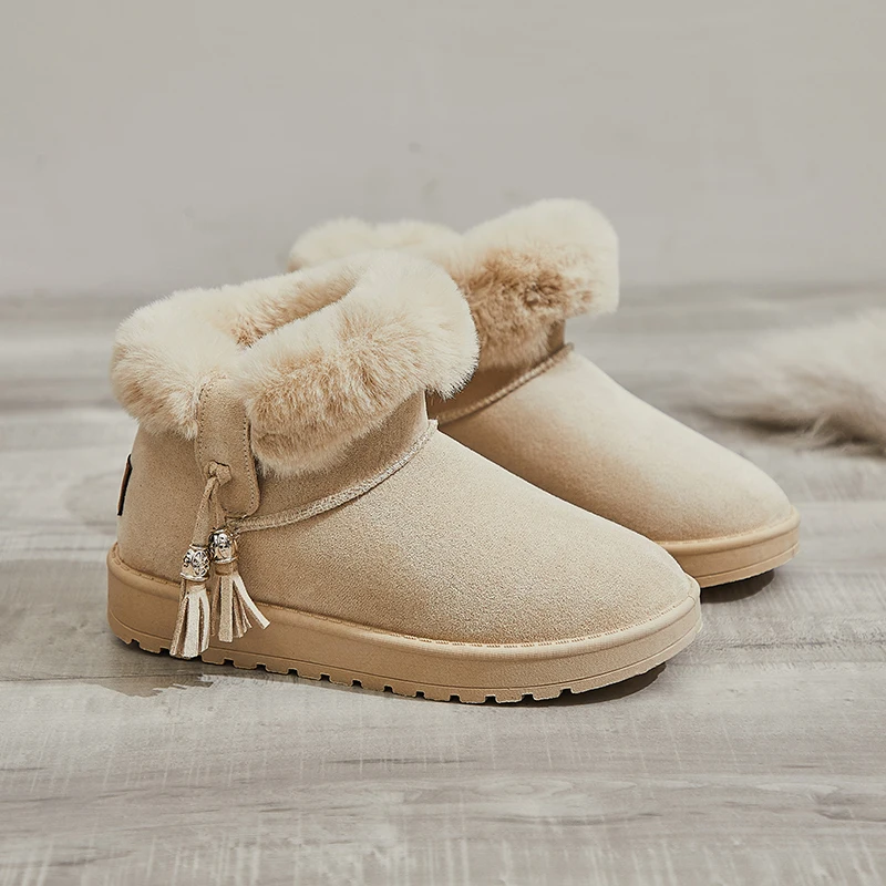 2021 custom sheepskin snow boots with real wool women keep warm winter boots