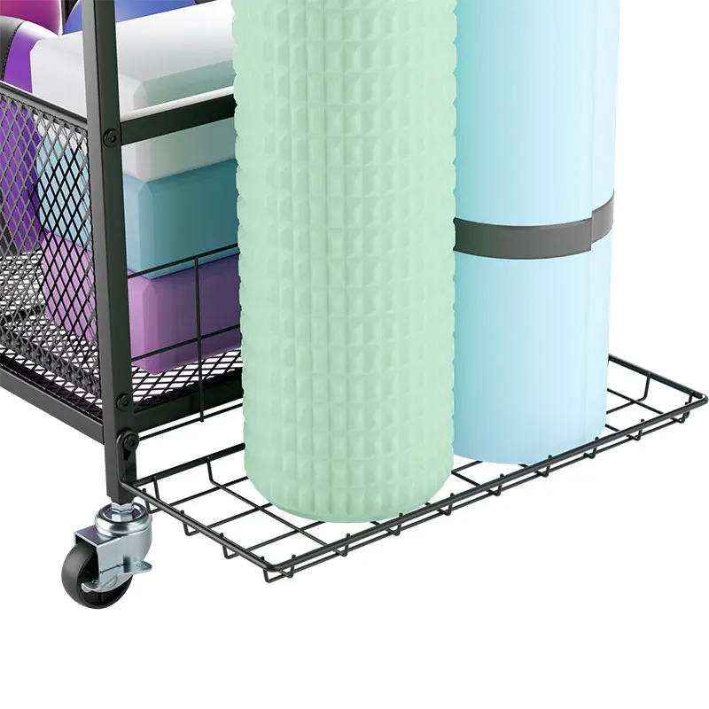 Home Fitness Equipment Storage Rack Removable Yoga Mat Storage Cart Gym Equipment Yoga Accessories Workout Gear Storage