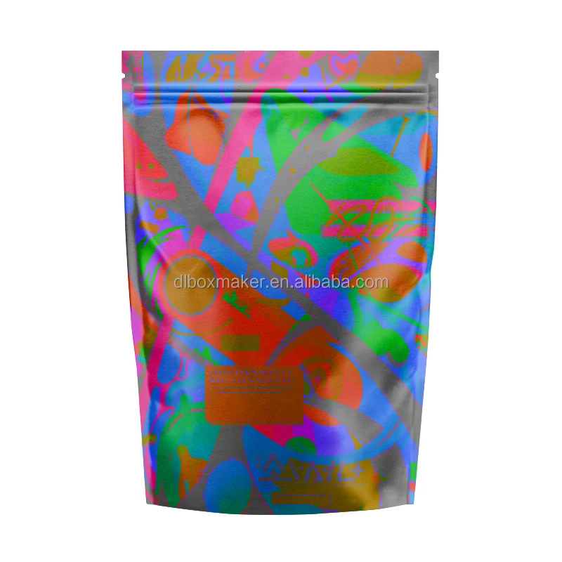 Custom Design Smell Proof Mylar Bag 1 oz 2 oz Childproof Stand up Pouch with Logo 3.5 g Zip Lock Zipper Packaging Plastic Bags