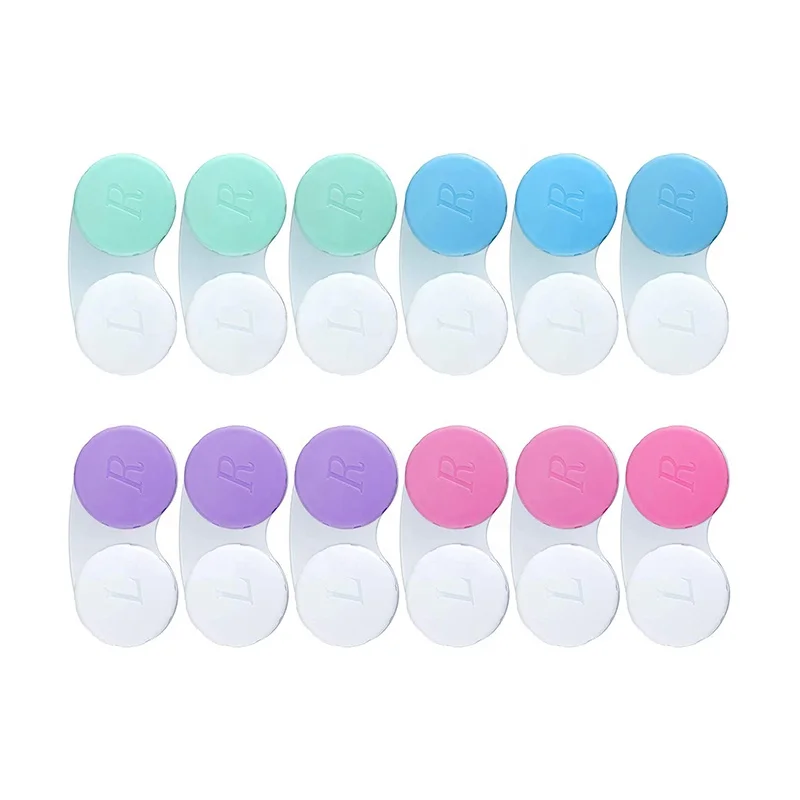 Popular contact lens case custom multi color contact lens duplex case box plastic mini contact lenses cases storage boxes