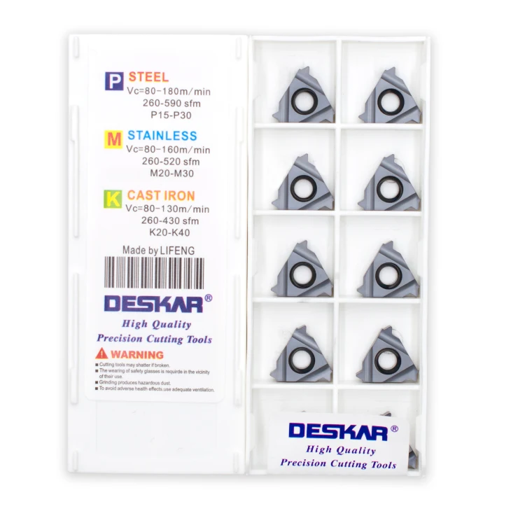 DESKAR 16 ER 11 W LDA Индексируемые карбидные вольфрамовые резьбовые Токарные Вставки для резьбового держателя токарного