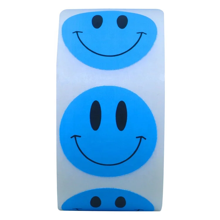 Hybsk Pure White Smile Face Mascot Animal Face Art Decorative Sticker(500 pcs)