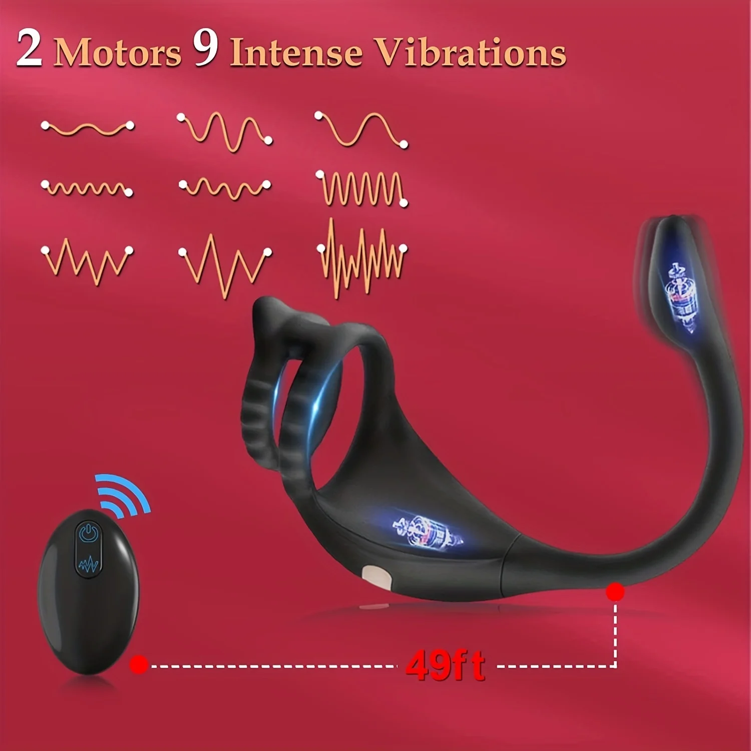 AAV Wireless Remote Control Prostate Massager Anal Plug Vibrator Sperm Lock Ring Delay Ejaculation Trainer Penis Ring for Men