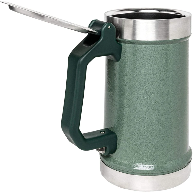 PURPLESEVEN 24oz Copo Termico Double Wall Vacuum Insulated Stainless Steel Big Grip Mugs Classic Bottle Opener Beer Stein Mug