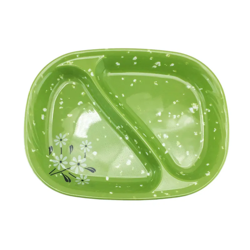 AIMI Commercial Hotel Melamine Divided Plate Set Dinnerware 2 Compartment Plate Melamine Divided Food Plate