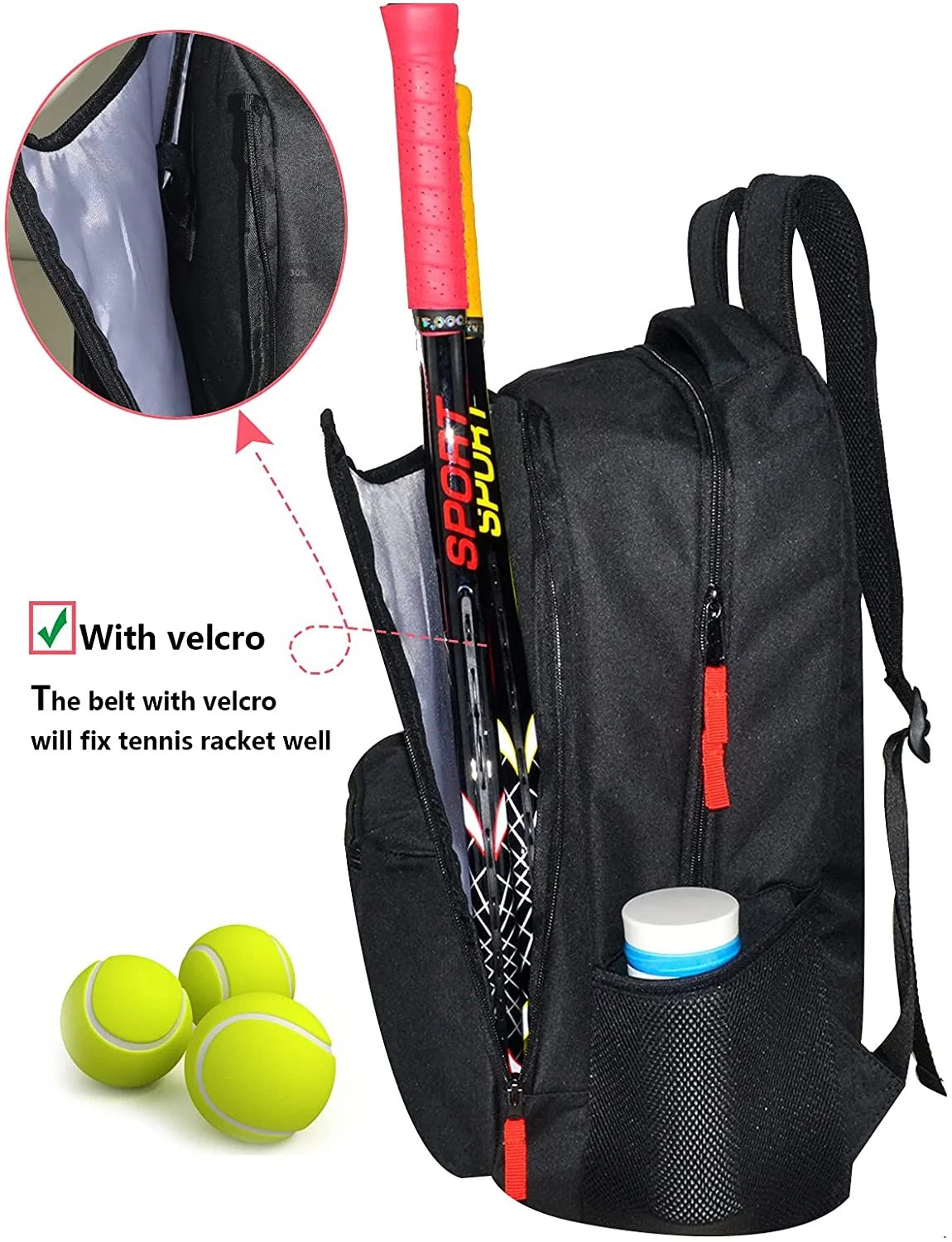 Tennis Bag for Men Women, Racquetball Pickleball Paddle Squash Sling Bags Crossbody Sports Backpack Adult