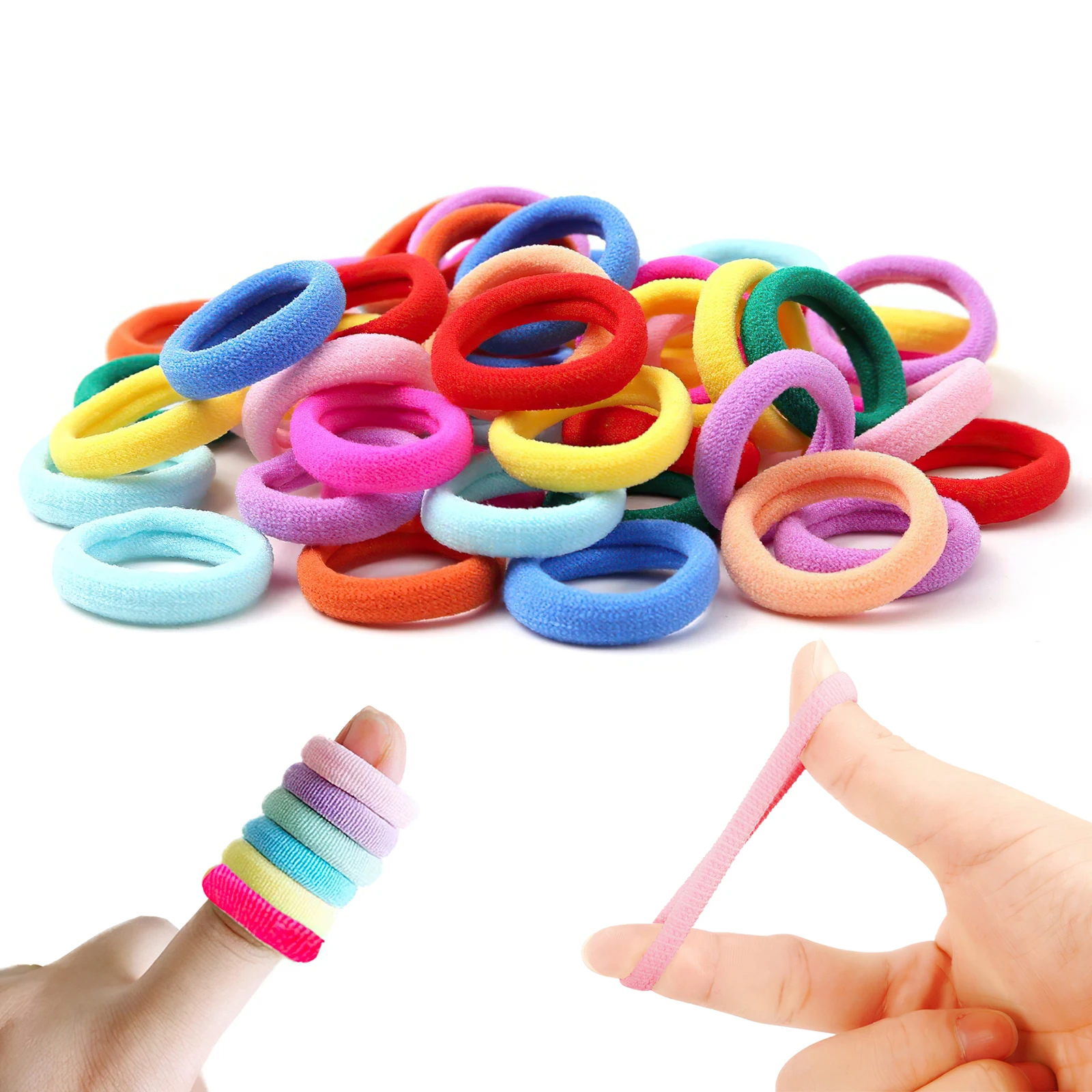 100pcs/Bag Wholesale Kids Hair Ties Candy Color Elastic Hair Rubber Bands Supply Wholesale Price Elastic Hair Band For Kids
