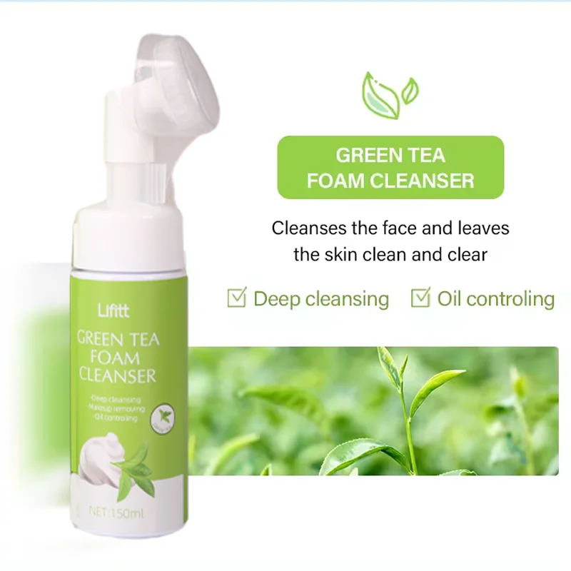 Wholesale Factory Price Vitamin C Foam Face Wash Turmeric Aloe Green Tea Coconut Bubble Facial Cleanser for Skin Brightening