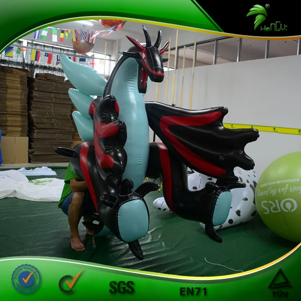 Hongyi Inflatable New Products Sexy Cartoon Video Black Flying Dragon PVC Vinyl Cool Animal Balloon