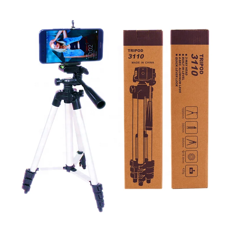 Wholesale 3 In 1 3110 Lightweight Aluminum Alloy Tripod with Phone Holder,Suit for Phone and DSLR Camera Tripod Stand