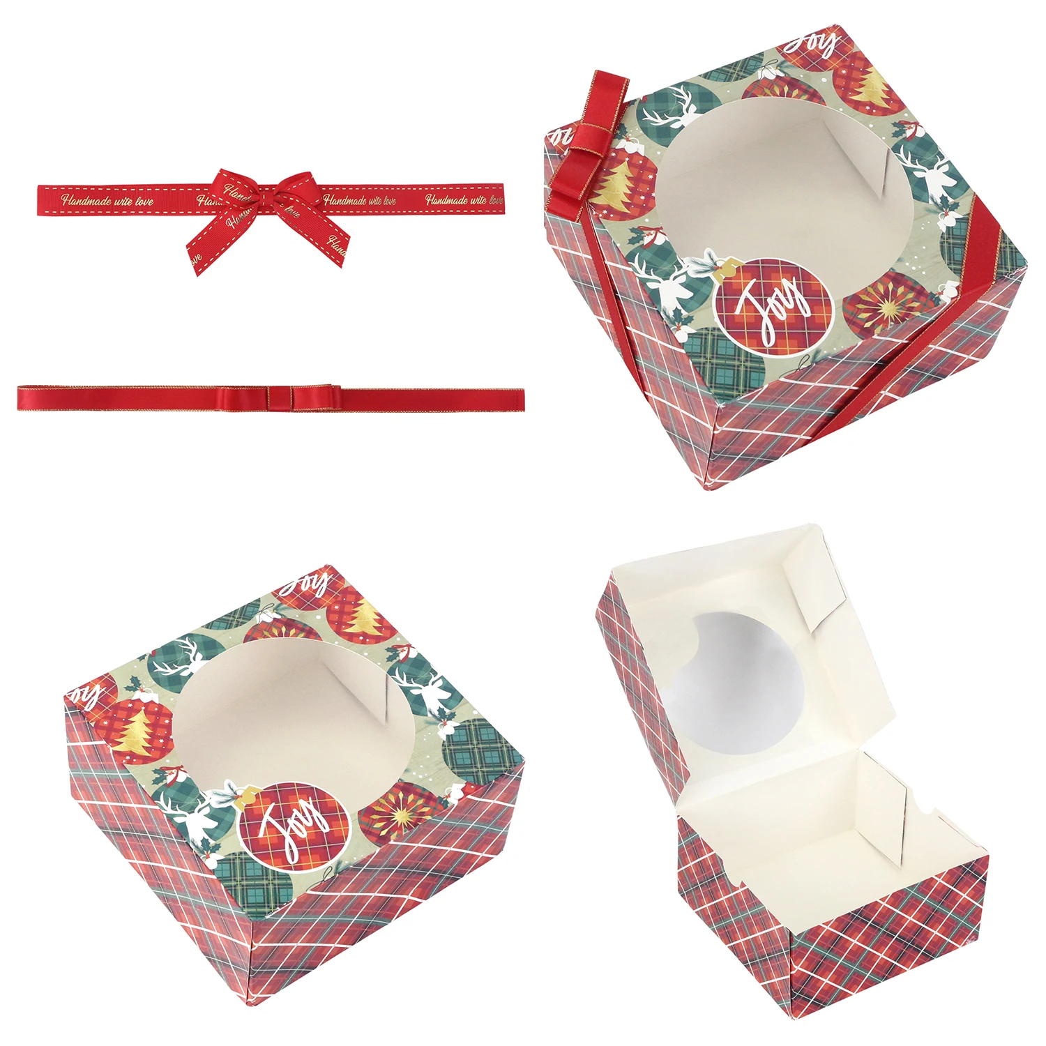 Midi Custom Handmade Pre Tied Bow Gift Wrap Elastic Adhesive  Band Bow For Christmas Gift Box Decoration