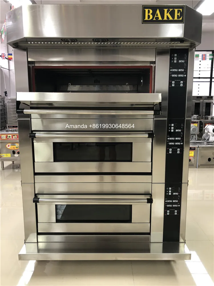 CE certificate deck oven with steam, double deck oven electric baking, bakery deck oven