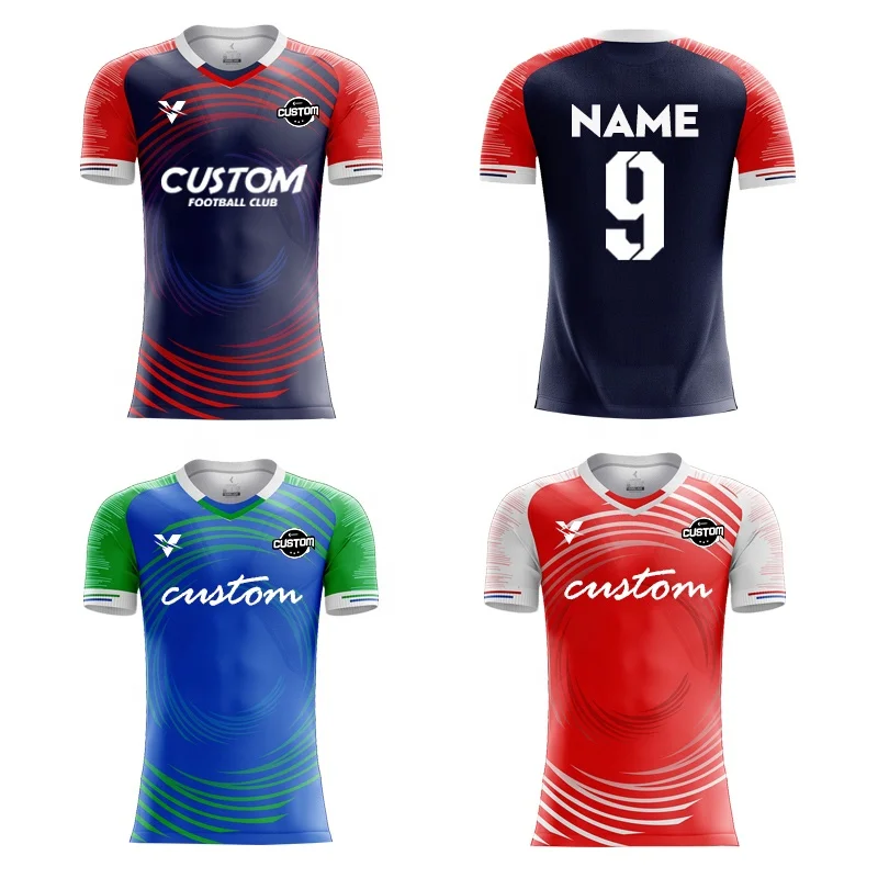 Custom Sublimation Men Short Sleeve Football Shirt Breathable Soccer Uniform Shirt Throwback Jersey Shirts Clothes For Adults