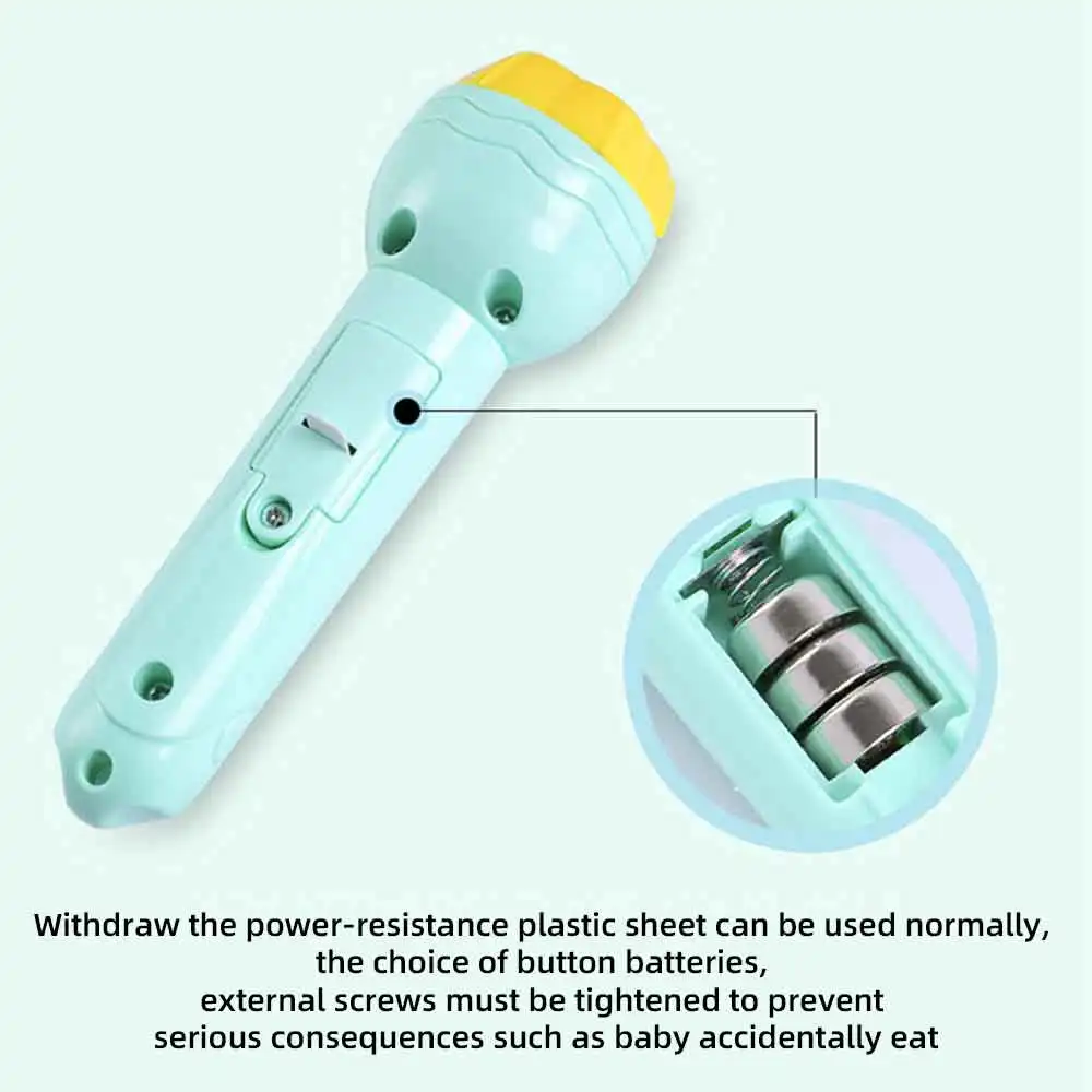 Children projection flashlight early education enlightenment flashlight dinosaur fruit digital children toys