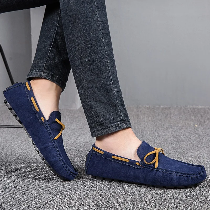 High Quality Luxury Slipper Suede Leather Men Half Shoes Summer Casual Styles Moccasin Boat Loafer Shoes For Men