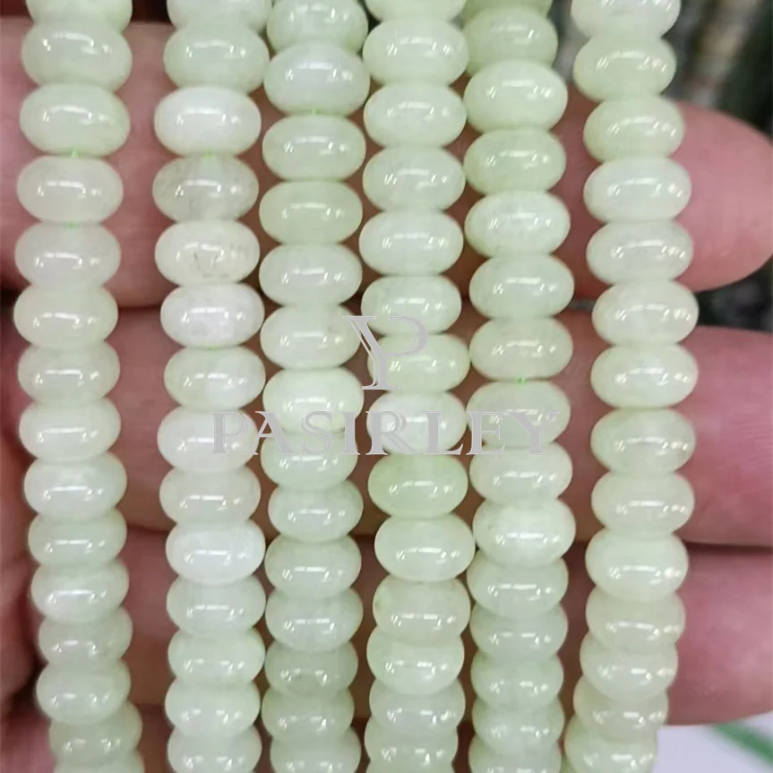 Pasirley 5x8mm Dyed Jade Stone Beads Nature-Colored Disc Heishi Bracelet Flat Spacer Beads Gemstones for Jewelry Making