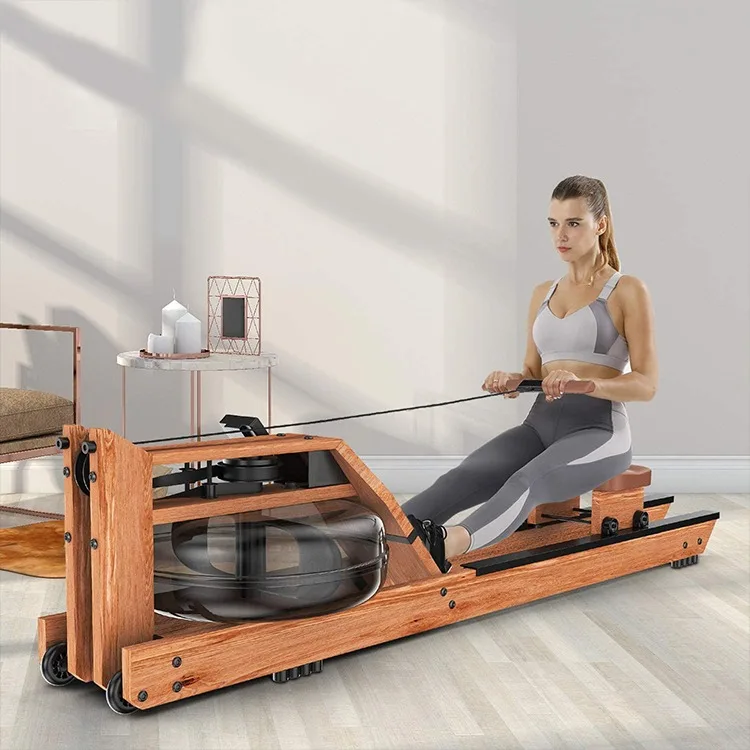 power indoor water resistance  rower seated exercise home wood water commercial row machine gym