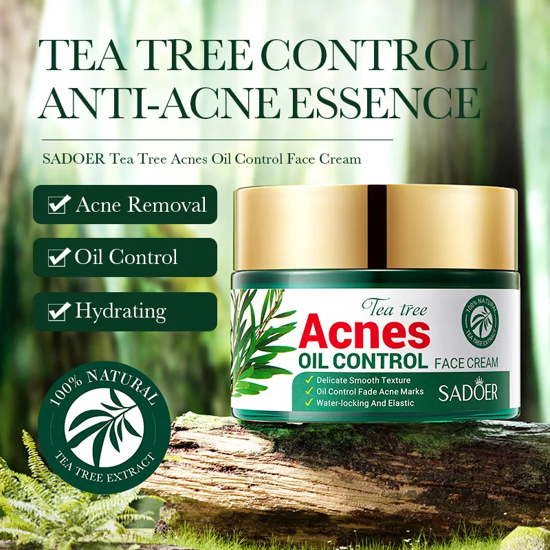 SADOER Oil-control Acne Mark Fade Herbal Natural Tea Tree Cream Anti-acne Smoothing Pimple Repairing Facial Cream