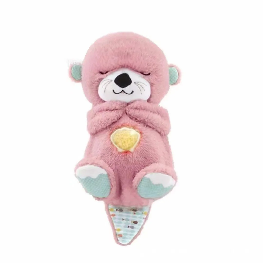 New arrivals breathing bear newborn soothing sleep doll Soft sleep baby Otter breathing toy