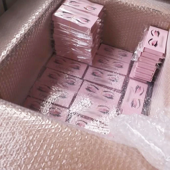 custom cheap private label card pink eyelash paper box