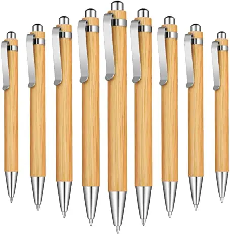 ANI Customized Logo Bamboo Wood Recycle Ballpoint Pens