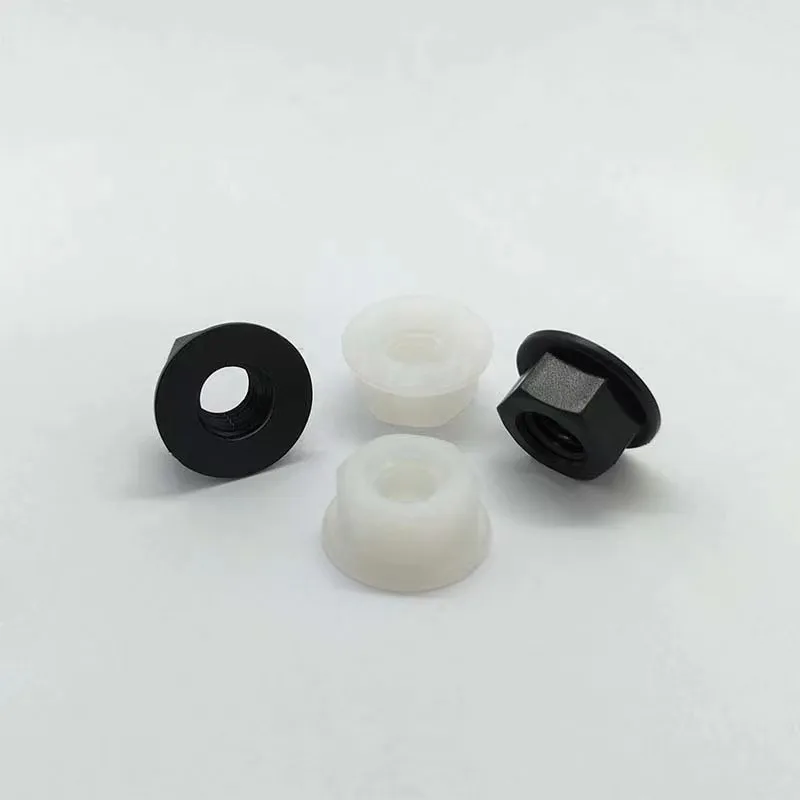 Screw Manufacturer Factory  Nylon M3 M4 M5 M6 M8 M10 M12 Black White  Nylon Plastic Hexagon Flange Nut Hexagon Screw Lock Nut