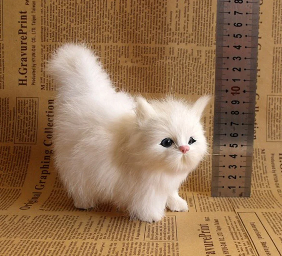 Home Ornements Gift For Girls Birthday Stuffed Real Life Cats Plush Toy Simulation American Shorthair Cute Cat Doll Pet Toys