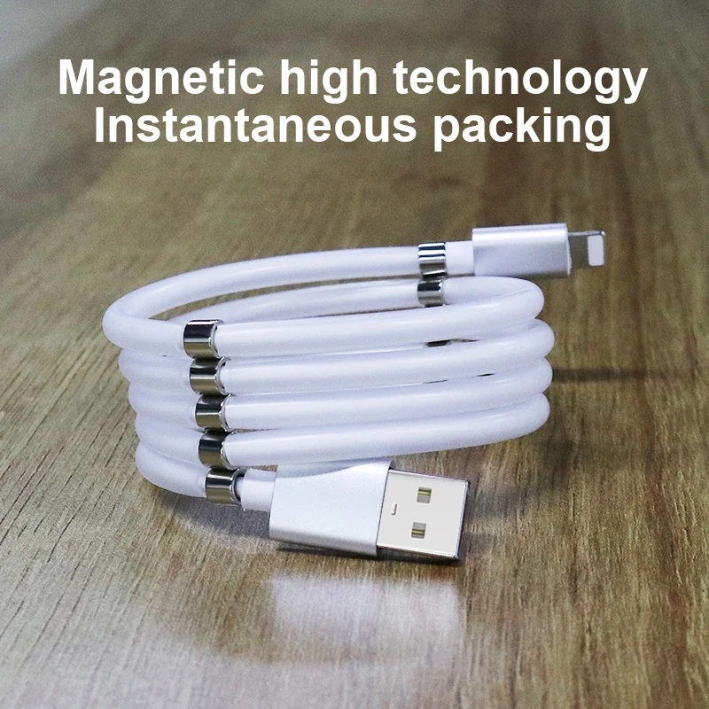 
Cables USB Light LED Micro Magnetic Self Winding Organizing Charging Cable Type c Fast Cable 
