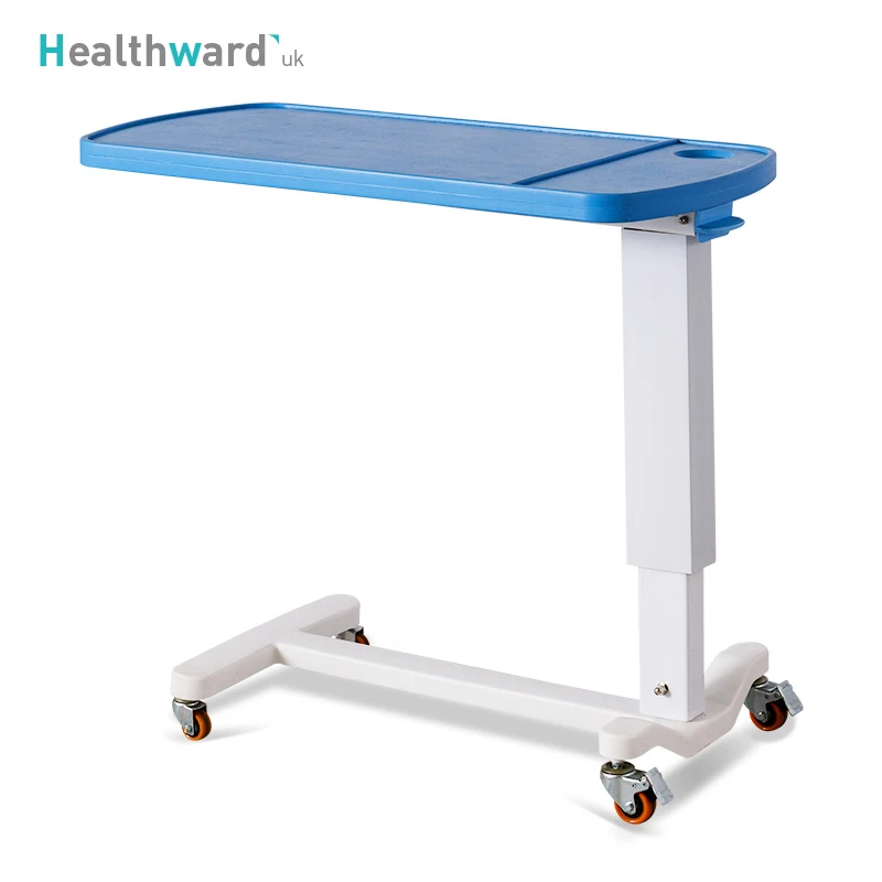 SKH046-2 Healthward Factory Hospital Service Furniture ABS Plastic Movable Patient Dining OverBed Table Manufacturers
