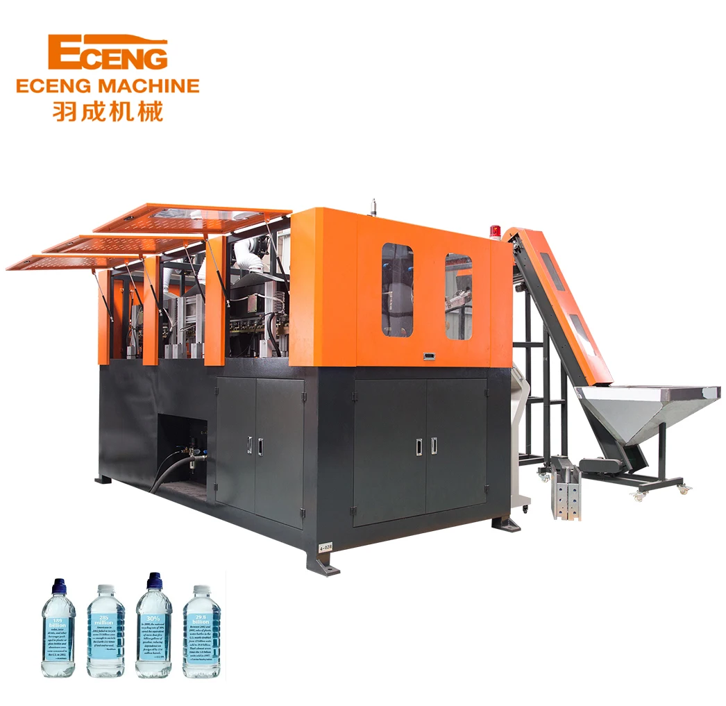 2Liter linear fully automatic 4 cavities plastic pet bottle stretch blowing making machine