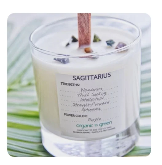 
classic glass Gem crystal healing soy wax scented candle luxury glass jar 