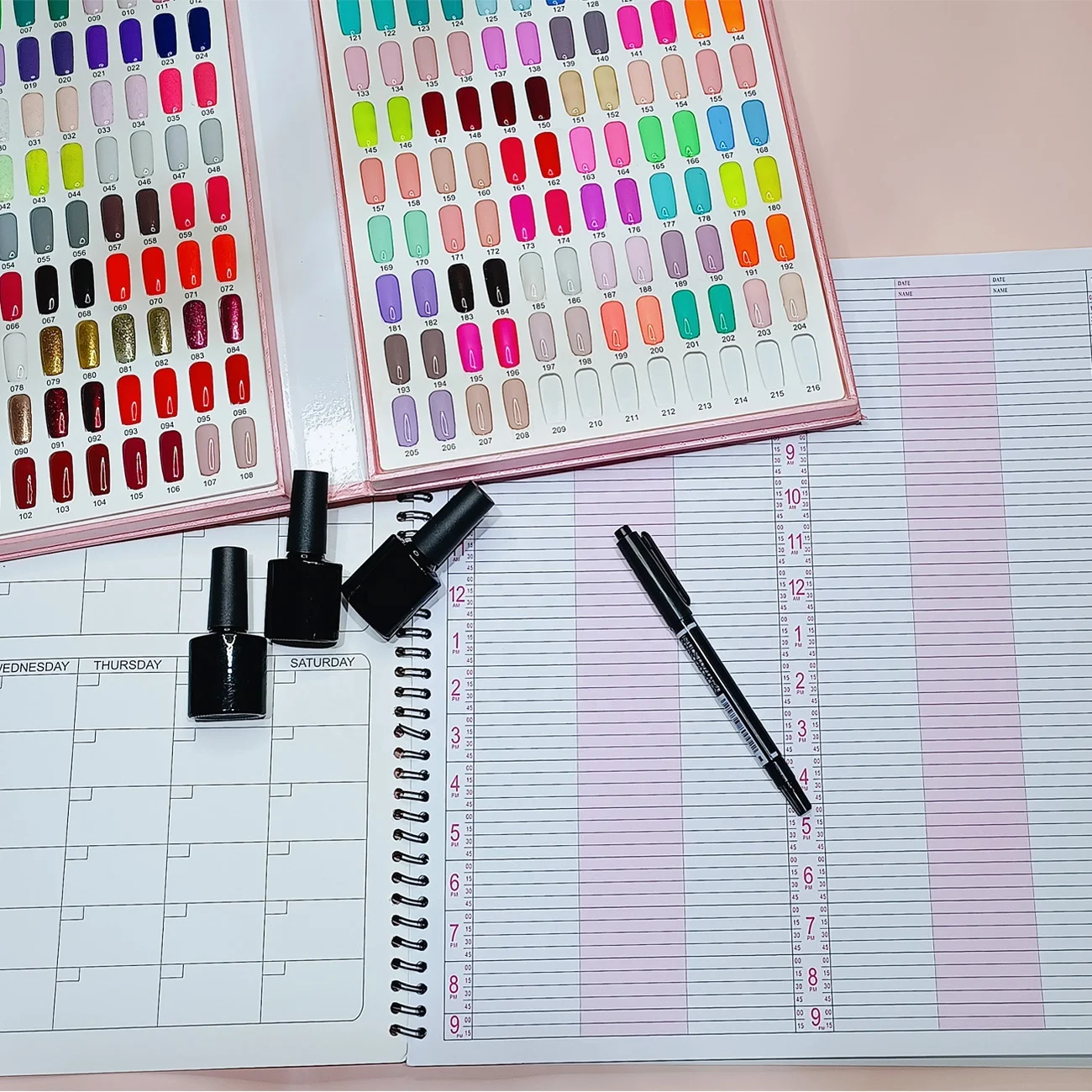 Spiral Binding client appointment book Undated Hourly Planner soft cover 8 column