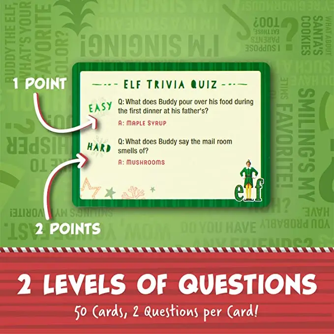 Buddy The Elf Trivia Quiz Game , Elf The Movie Trivia Christmas games Fun gifts Wholesale