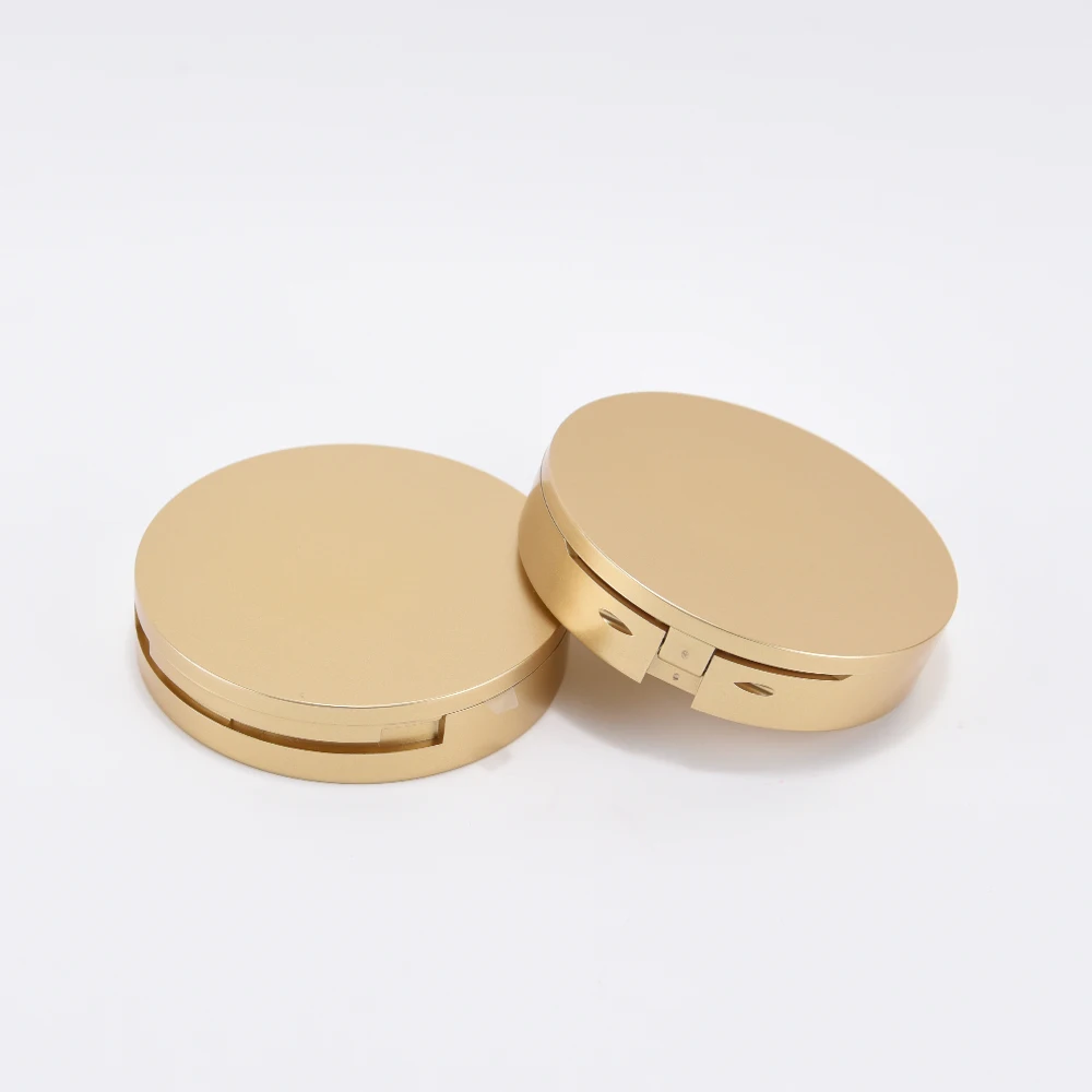 
Golden luxury customized with mirror compact powder case 