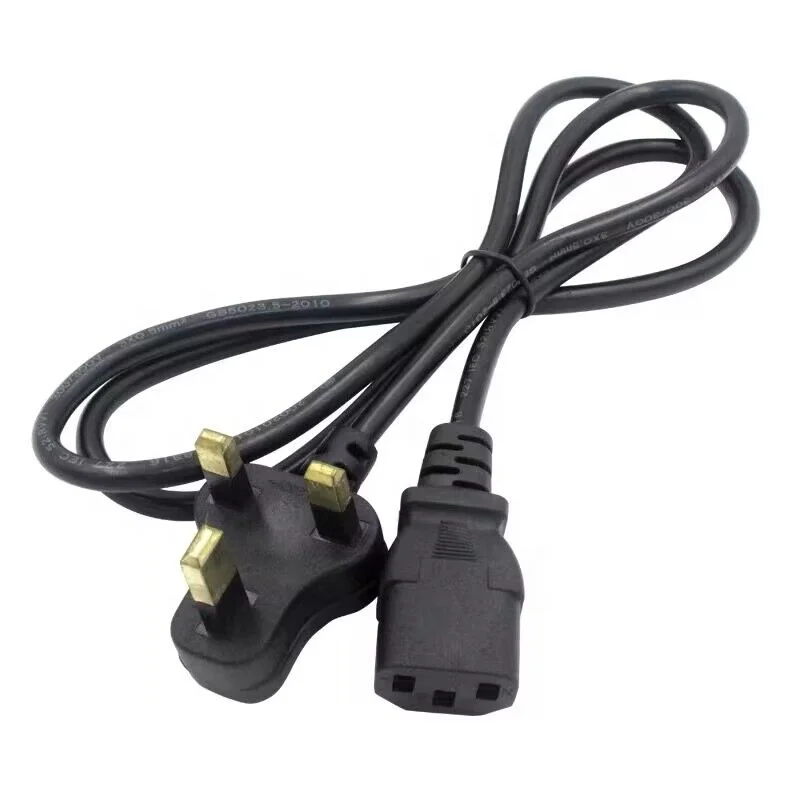 250V United Kingdom power cable 10A 3 prong to C13 female charge power cord for Table lamp camera Light board 1.5m