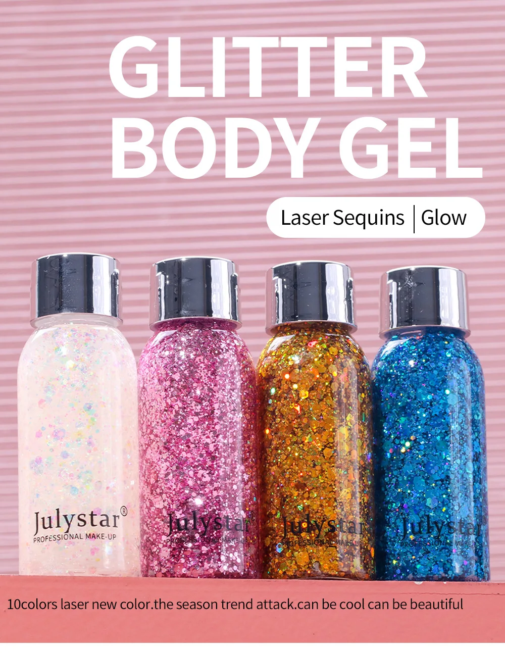 Нетоксичные жидкие тени для век Julystar 30 мл водостойкие блестящие лазерные блестки косметика блеск лица тела