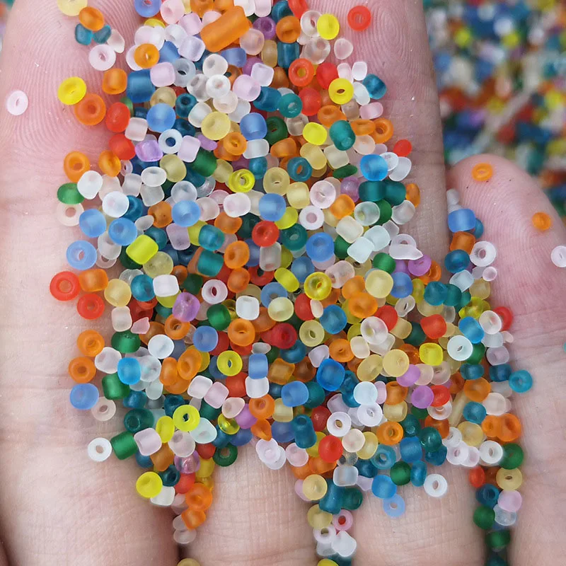 Blues  wholesale 50g 450g a bag 2mm 3mm 4mm DIY glass frosted seed beads for DIY accessories bracelets necklace jewelry making