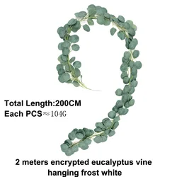 Faux Eucalyptus Garland Plant Artificial Vines Hanging Eucalyptus Leaves Greenery Garland for Wedding Backdrop Arch Wall