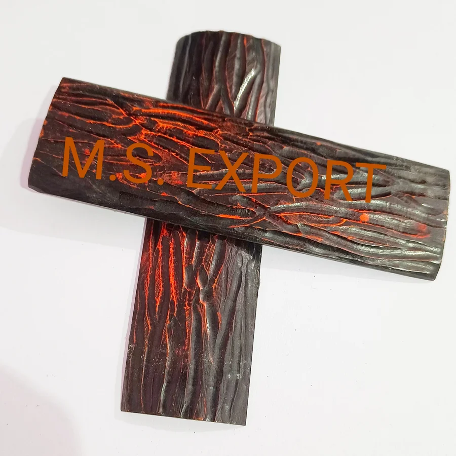 Bone Knife Amber Dark Dyed Jigged Knife Handle Scale Camel Bone Handle at Affordable Price