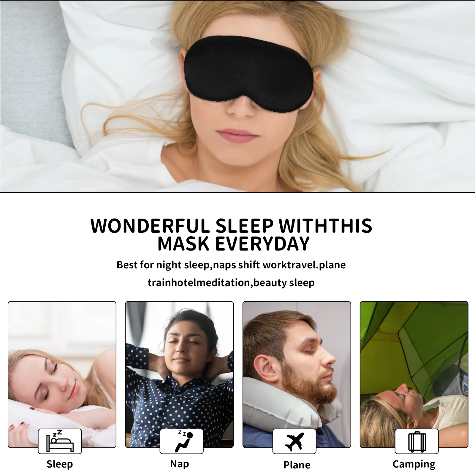 Custom Travel Gift Set Various Solid Colors 3D Mulberry Silk Eyemask Sleeping Set Leopard Print Printed 100% Silk Eye Mask