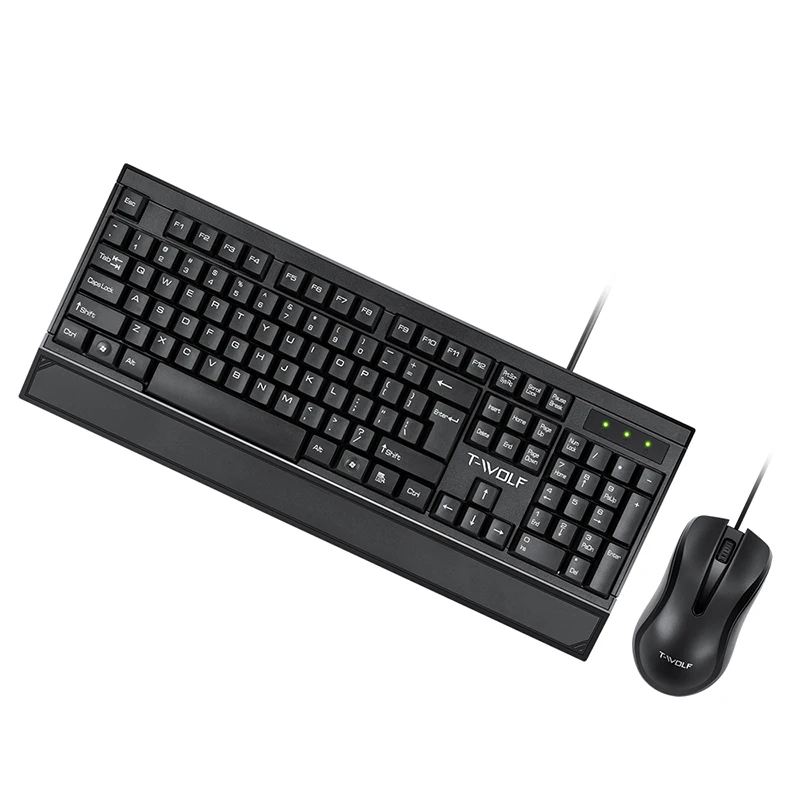 Полноразмерная проводная мышь и клавиатура для дома офиса набор с эргономичной USB-клавиатурой настольного компьютера Классическая Универсальная 104