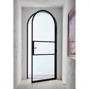 Simple Design Internal Arched Top Doors with Double Clear Tempered Glass