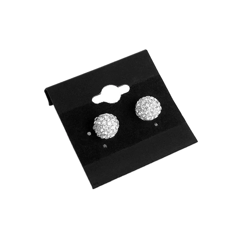 Black Hanging Earring Cards Holder, Earring Display Cards for Ear Studs, Velvet Plastic Display Earring Card Holder